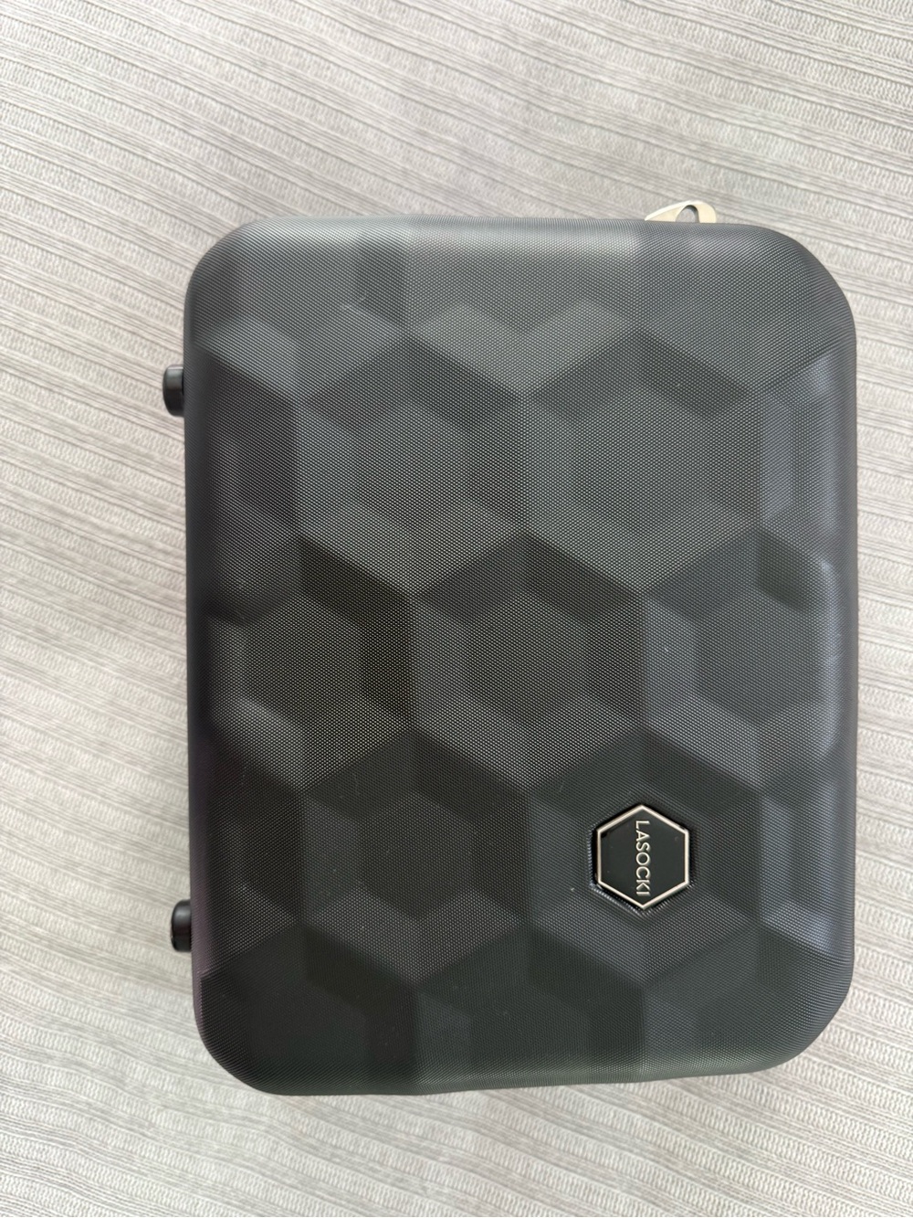 Black Geometric Hard Case Travel Pouch Luggage Tote